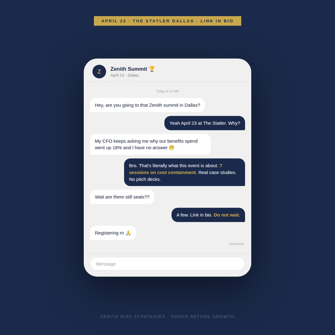 A text thread between two CFOs, written as a screenshot.